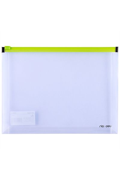 Deli Deli E38976 A5 Expandable Zip Bag - Durable Korean PP Material, Transparent & Non-Sticky