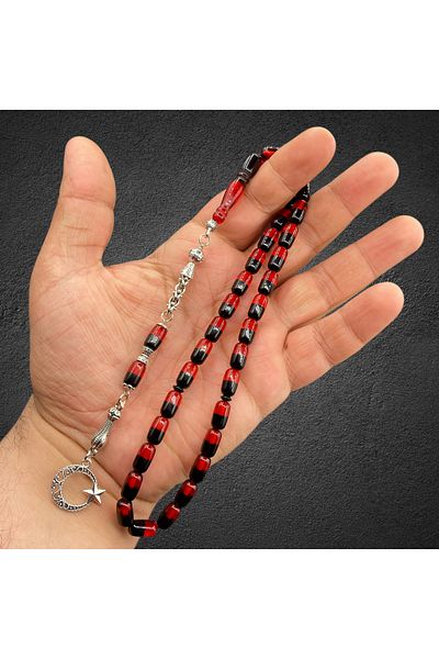 Kt Moonstone Coated Silver Tassel Sterling Powdered Amber Rosary