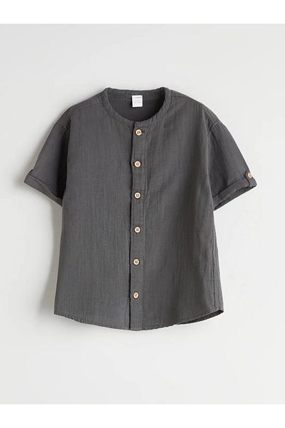 LC Waikiki Lcw kids gray basic boy's shirt and shorts set of 2