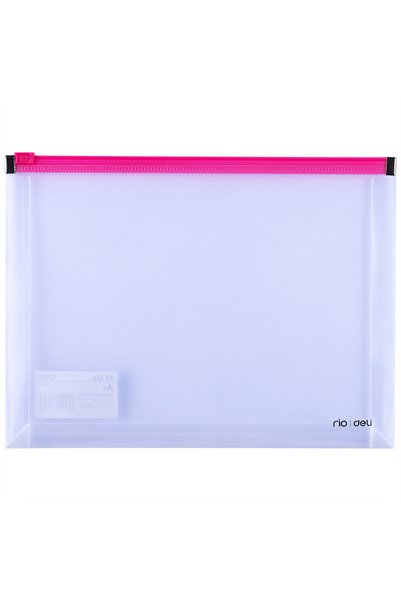 Deli Deli E38976 A5 Expandable Zip Bag - Durable Korean PP Material, Transparent & Non-Sticky