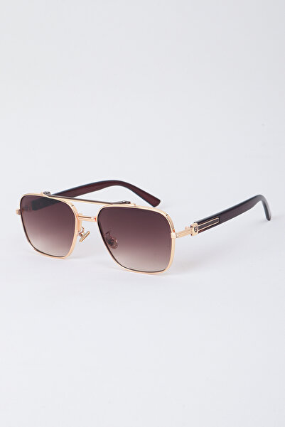 Kapin Nuvia Metal Çerçeve Dikdörtgen Tasarım Unisex Güneş Gözlüğü - Kahvereng...