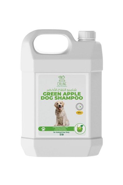 Caline Green Apple Dog Shampoo, 5L, Refreshing Formula for Deep Cleansing, Softening, Odour Control