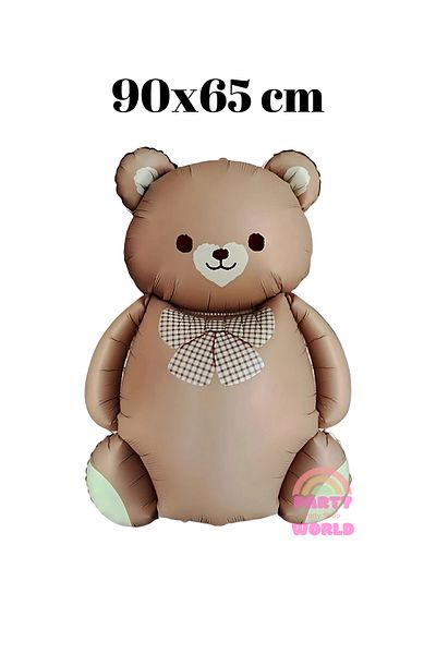 party world Brown Teddy Bear Foil Balloon with Bow Tie & Set of 10 Brown Tones Balloons 2