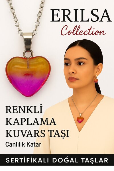 Erilsa Certified Colored Plated Quartz Stone Necklace (Purple Yellow) – Menta...