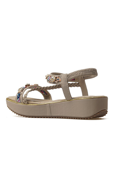 Guja Women's Stone Detailed Daily Sandals Shoes 25Y 25Y121-4 Z Beige