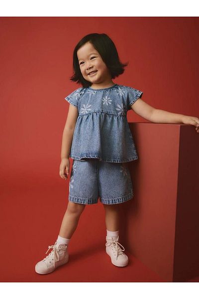 MİO Set pantaloni scurți din denim pentru fete - stil sport de vară