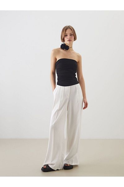 LC Waikiki Xside Strapless Neckline Gather Detailed Crop