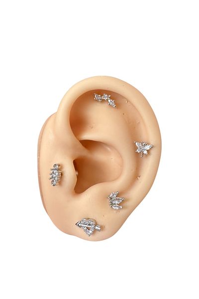 My Bellas Jewels Surgical Steel Tragus Piercing, Helix, Flat, Conch, Lobe (1 Piece Optional)