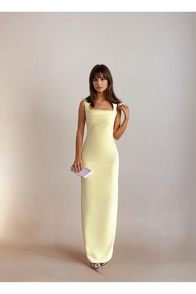 MAYELN Straight Long Dress with Straps
