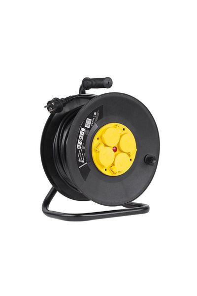 Kemot Extension Cord 3X1.5Mm² With Reel - 4 Pin Sockets / 25M