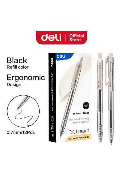 Deli EQ02120 Ball Point Pen - 12pcs / ideal for office and school use