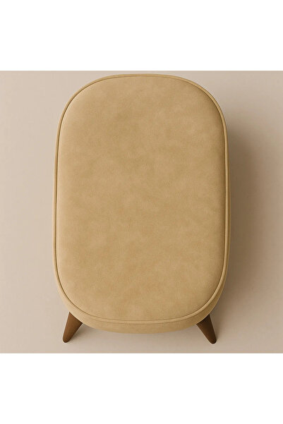 Genel Markalar Oval Puf Koltuk Yeşil 53x35 Uzanma Koltuğu Makyaj Koltuğu Krem