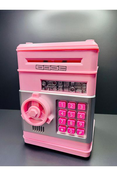 doğan hediyelik Steel Case Appearance Paper and Metal Coin Password Piggy Bank