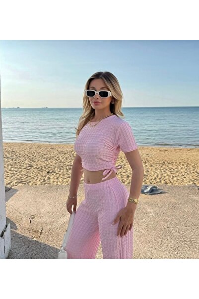 İmaj Büzgülü crop takım