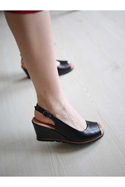 EREN SHOES BAG WATSON Sandale de damă din piele naturală, cu toc cu pană, con...