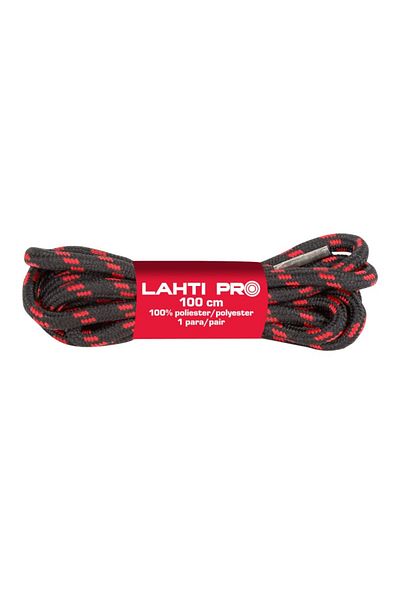 Lahti Pro Polyester Shoelace / Black-Red - 150Cm, ​​10/Set