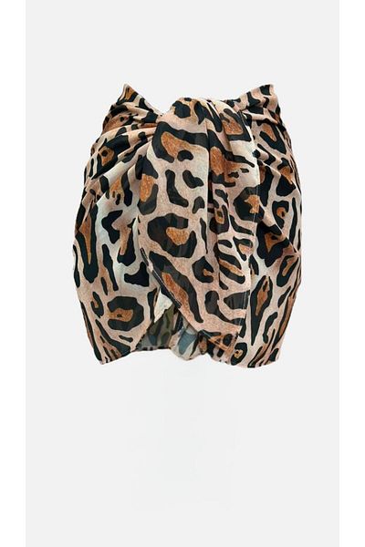 Niceboutique Patterned Chiffon Pareo with Waist Tie (150Cmx50Cm)