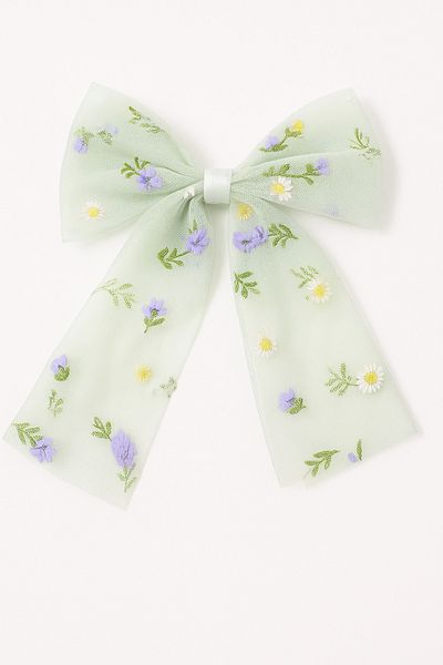 MakeWell Cataramă din țesătură cu model Daisy Design cu design cu fundă cu clips