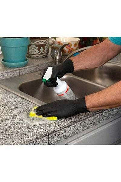 HALAMODO 100-Piece Disposable Nitrile Gloves Set Black M