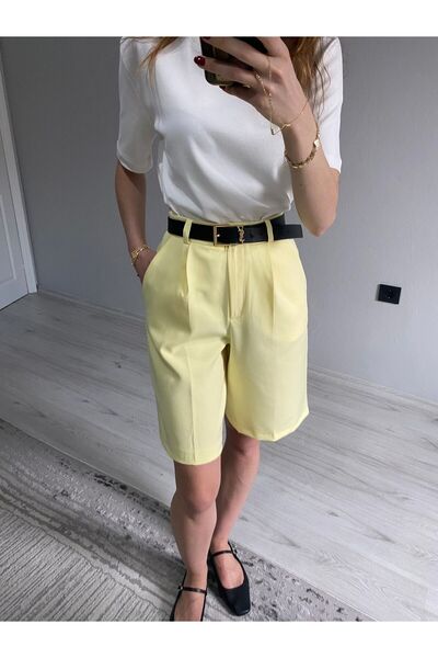 Niceboutique Yüksek Bel Kumaş Şehir Boy Şort