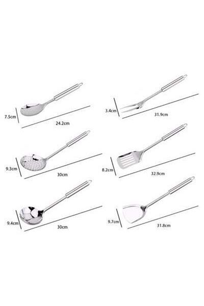 HALAMODO 7-Piece Kitchen Utensil Silver 15 x 10 x 17 centimeter Silver 15 x 10 x 17cm