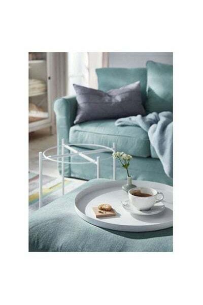 HALAMODO Round Steel Table White 45x53x45cm
