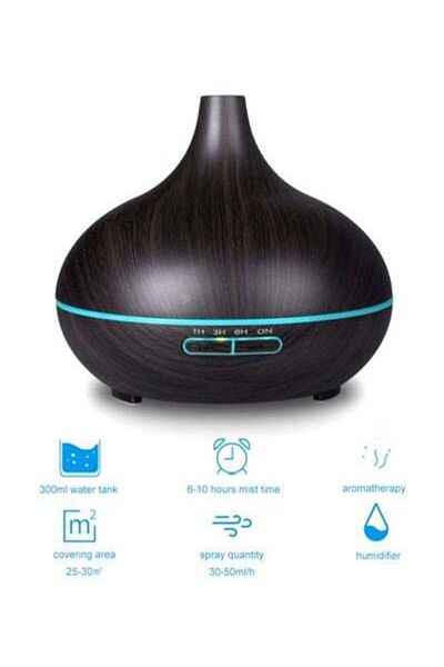 HALAMODO Portable Aromatherapy Mist Humidifier With Remote Control 11W Dark Brown