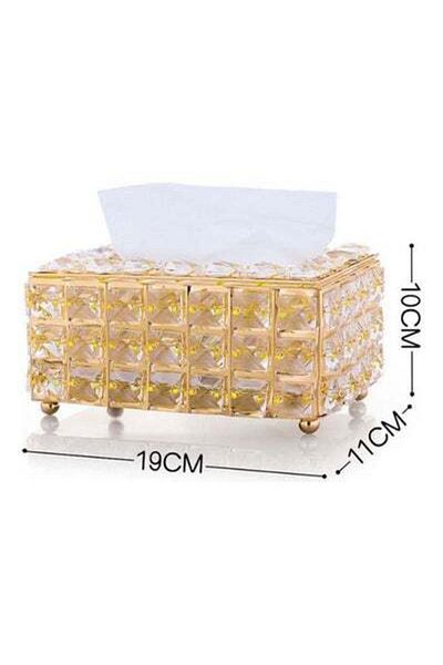 HALAMODO Tissue Storage Box Gold 19x11x10cm