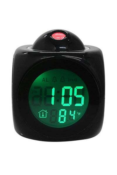 HALAMODO LED Projection Digital Display Alarm Clock Black 70x70x4cm