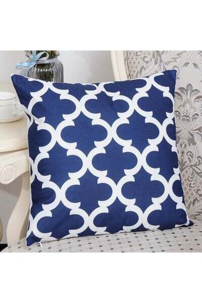 HALAMODO Modern Home Painted Throw Pillow Case Cushion Cover Blue/White 45 x 45cm