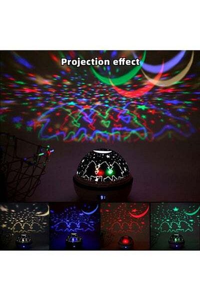 HALAMODO Star Light Timing Rotating Projection Lamp Black 18.00x13.50x13.52cm