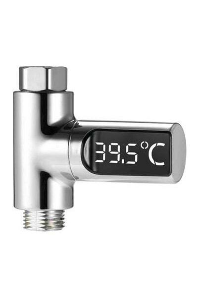 HALAMODO Led Thermometer Digital Shower Silver 3.2x3.3x1.4inch