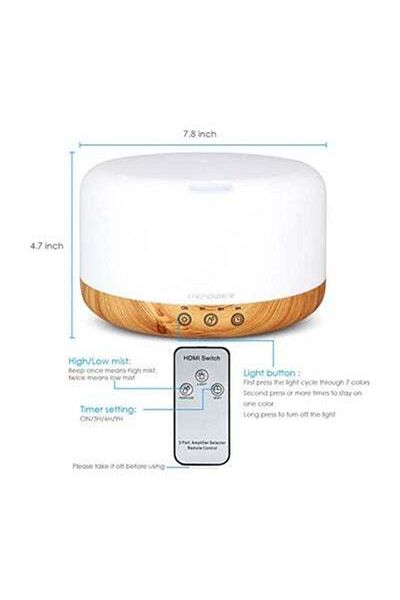 HALAMODO Remote Control Essential Oil Diffuser Brown/Blue