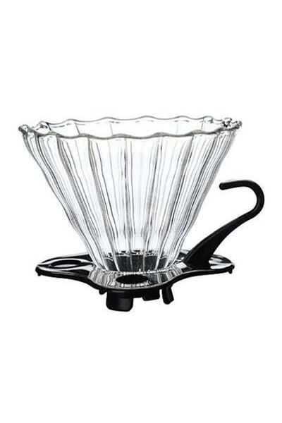 HALAMODO V60 Manual Coffee Share Pot With Filter Glass Clear 20x12cm