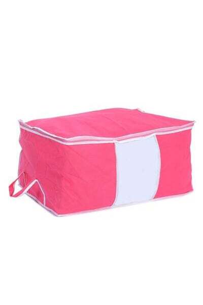 HALAMODO حقيبة تخزين كبيرة أسفل السرير باللون الوردي 65 × 47 × 33 سم