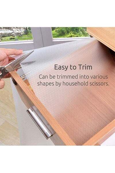 HALAMODO 3-Rolls Non-Adhesive Cupboard Cabinet Drawer Mat Polyethylene 45x150cm Clear 45x150cm