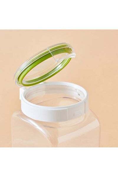 HALAMODO Tik Tak Square Shaped Cookie Jar With Lid Clear/Silver
