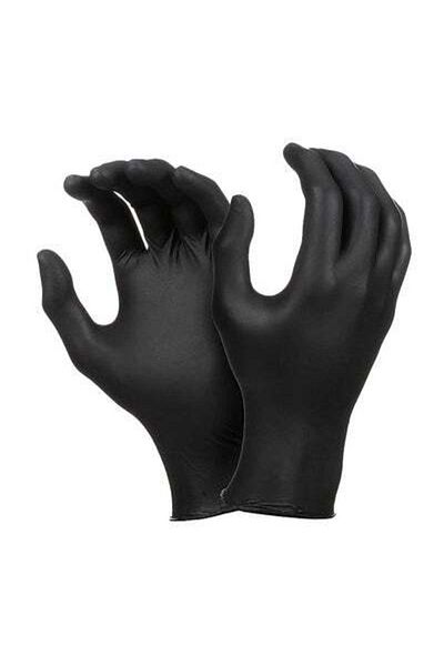HALAMODO 100-Piece Disposable Nitrile Gloves Set Black M