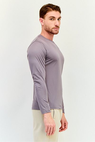 Champion Men Sportswear Fit Long Sleeve Outdoor T-Shirt, Grey