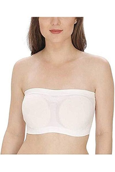Glamroot Women's Non Padded Seamless Strapless Tube Bra, Free Size, White