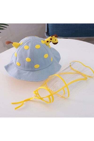 HALAMODO Giraffe Style Protective Hat With Face Shield yellow