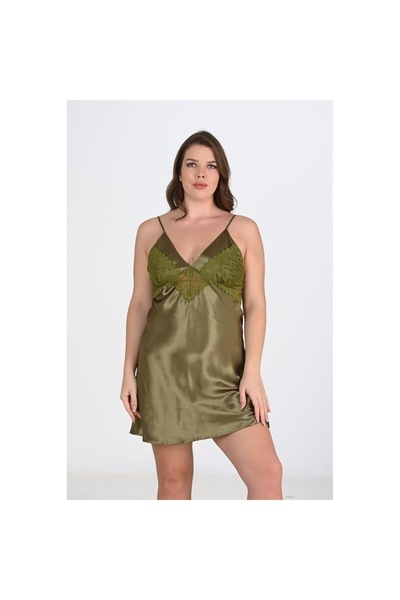 Narnuga MARSiLYAN- قميص نوم كاكي مقاس كبير 2104