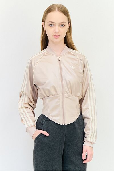 adidas Women Sportswear Fit Long Sleeve Outdoor Corset Jacket, Beige