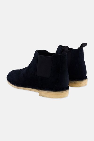 CLARKS Men Suede Slip On Ankle Boots, Navy