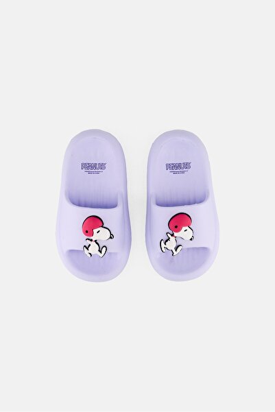 PEANUTS Kids Girl Slip on Slides, Lavender