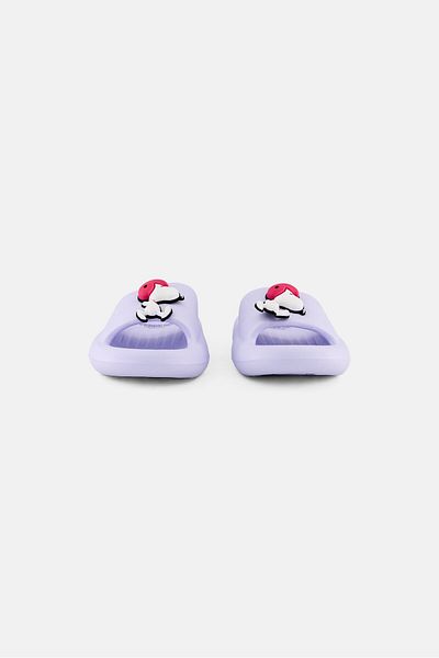 PEANUTS Kids Girl Slip on Slides, Lavender