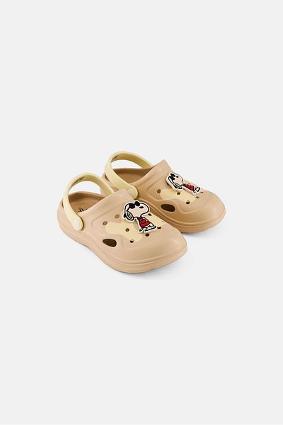 PEANUTS Kids Boy Slip On Clogs, Beige