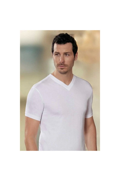 Narnuga Şahinler V-Neck Men's Combed Cotton E008