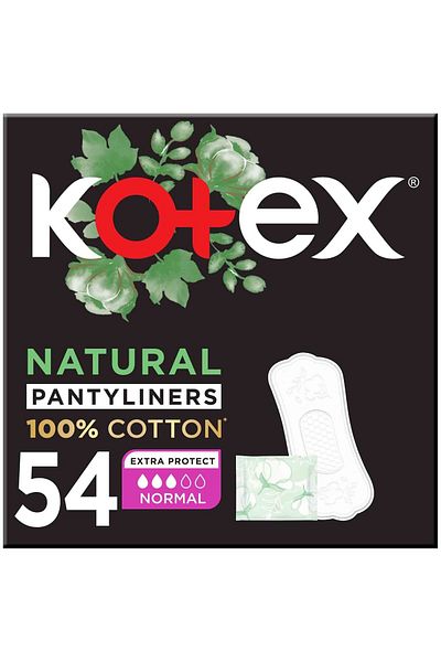 Kotex Natural Panty Liners 100% Cotton Normal Size 54 pcs