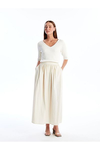 LC Waikiki Lcwaikiki classic elastic waist straight a-line women's skirt